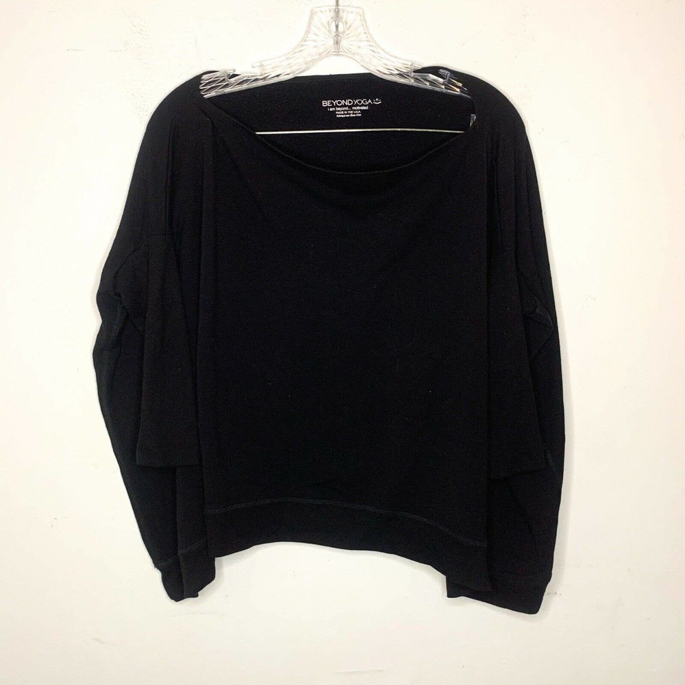 Beyond Yoga Black Sweater Dolman Sleeve Cropped